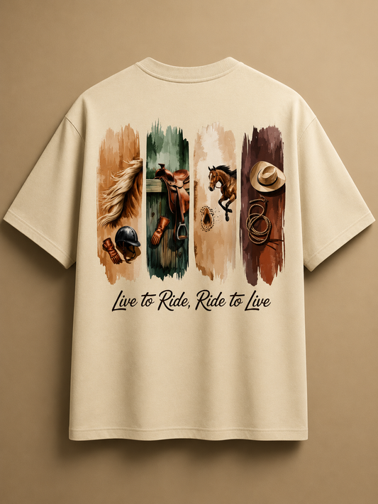 Ride to Live T-Shirt (Beige) – Unisex
