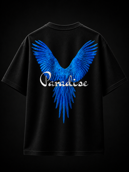 Paradise Wings Oversized T-Shirt (Black) – Unisex