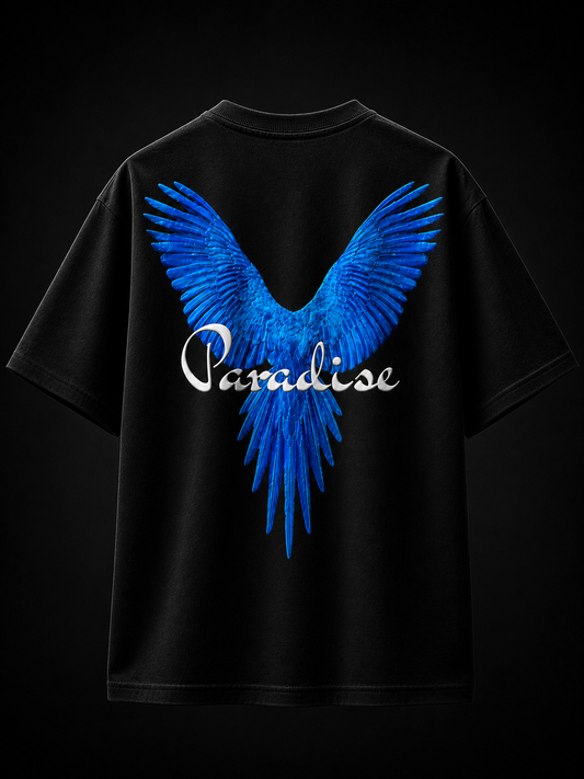 Paradise Wings Oversized T-Shirt (Black) – Unisex