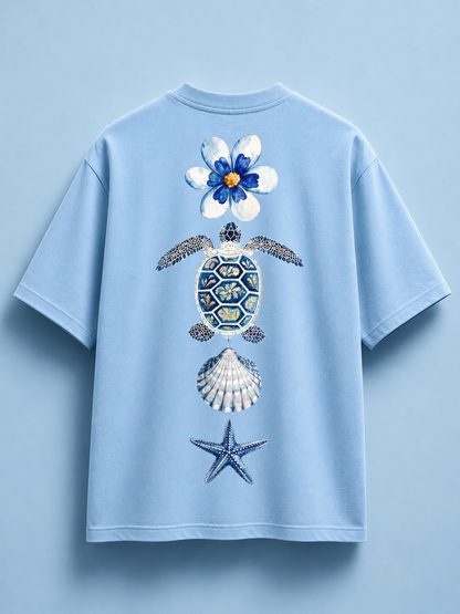 Ocean Muse Oversized T-Shirt (Sky Blue) – Unisex