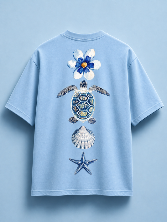 Ocean Muse Oversized T-Shirt (Sky Blue) – Unisex