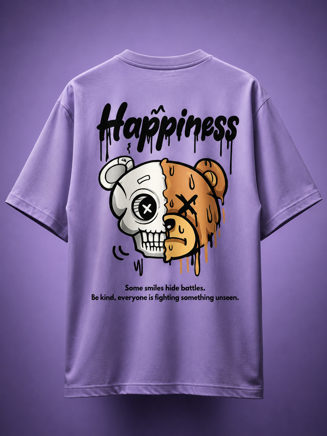 Happiness Oversized T-Shirt (Lavender Mist) – Unisex