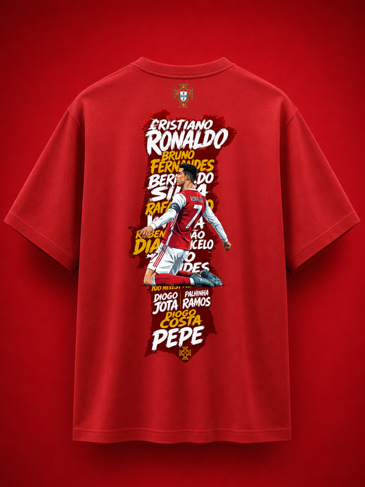 Portugal Legends Oversized T-Shirt (Red) – Unisex