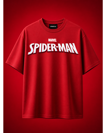 Spider-Man Oversized  T-Shirt (Fire Red) – Unisex