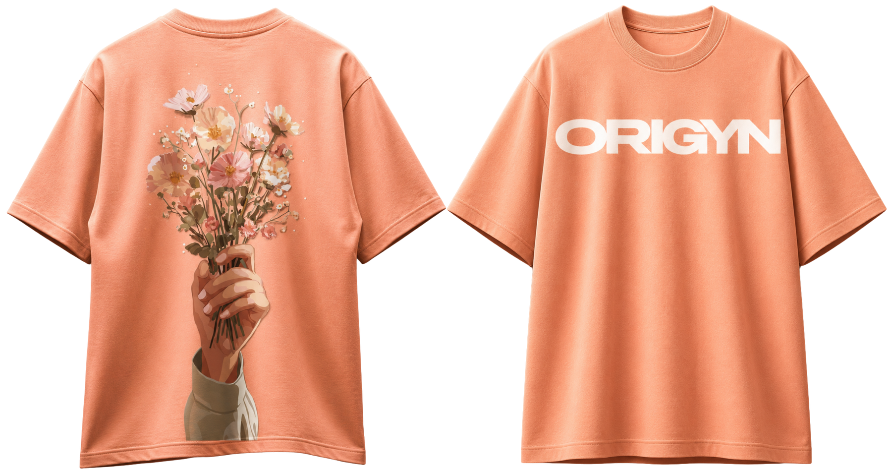 Bloom Oversized T-Shirt (Peach Blush) – Unisex