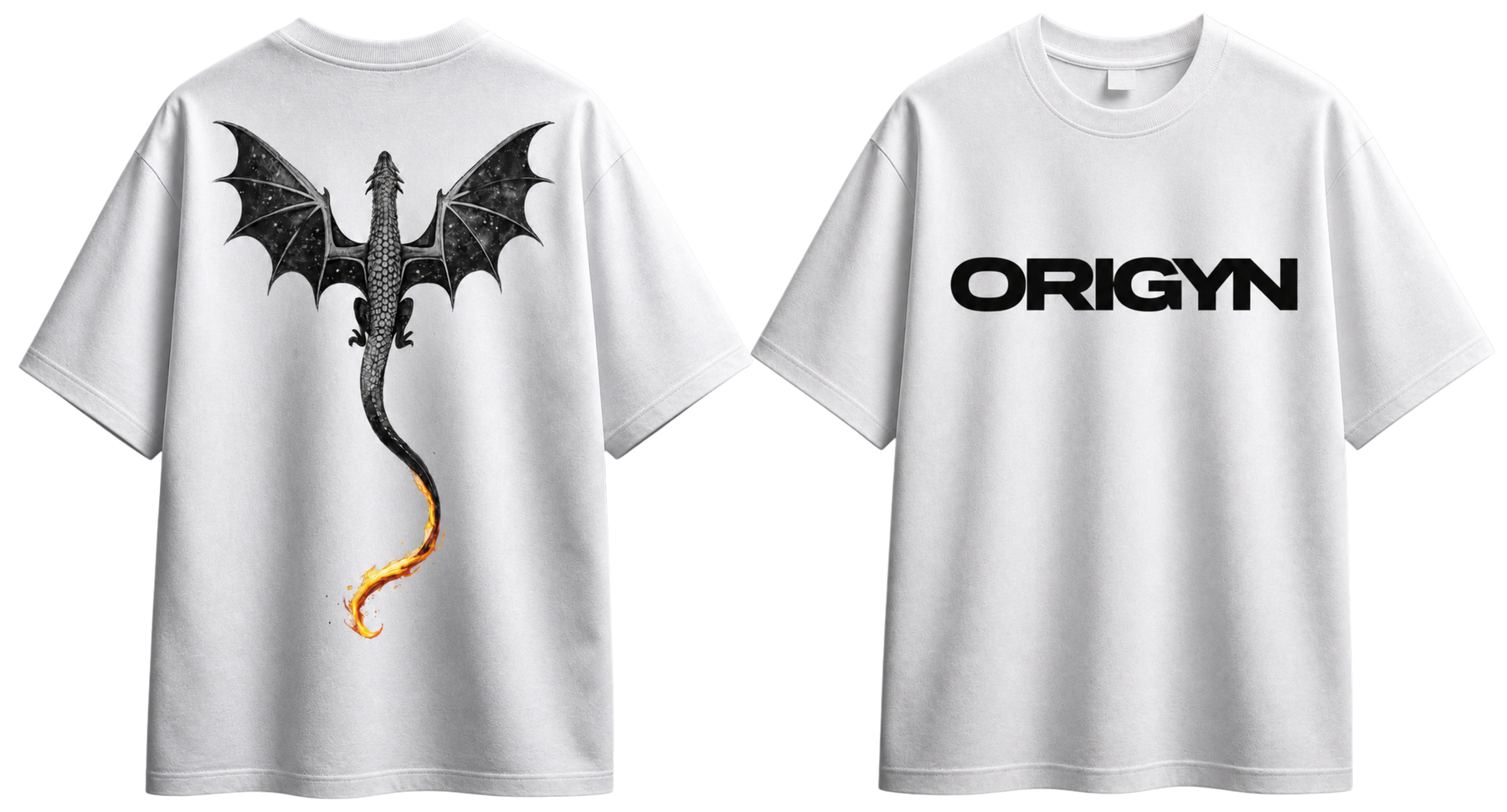 Apex Dragon Oversized T-Shirt (White) – Unisex