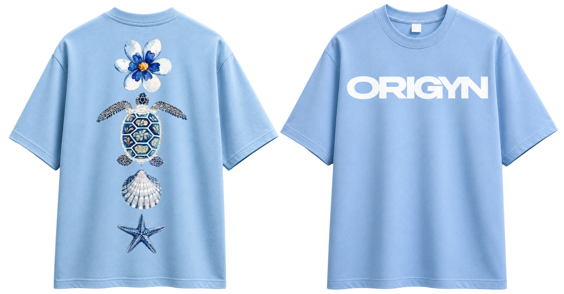 Ocean Muse Oversized T-Shirt (Sky Blue) – Unisex