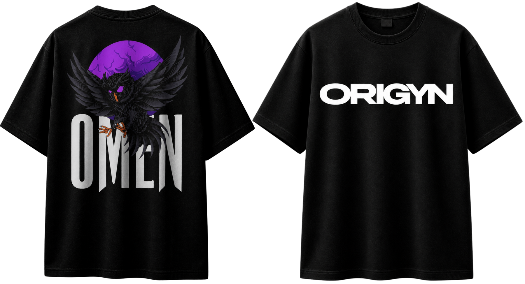 Omen Owl Oversized T-Shirt (Black) – Unisex