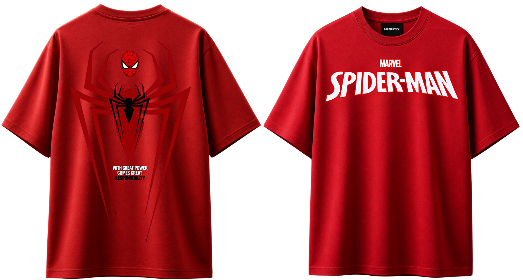 Spider-Man Oversized  T-Shirt (Fire Red) – Unisex
